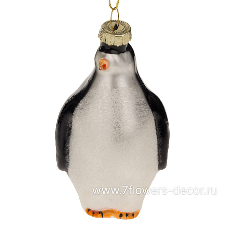 Елочная игрушка Пингвин (стекло), 7x5xH10 см - фото 1