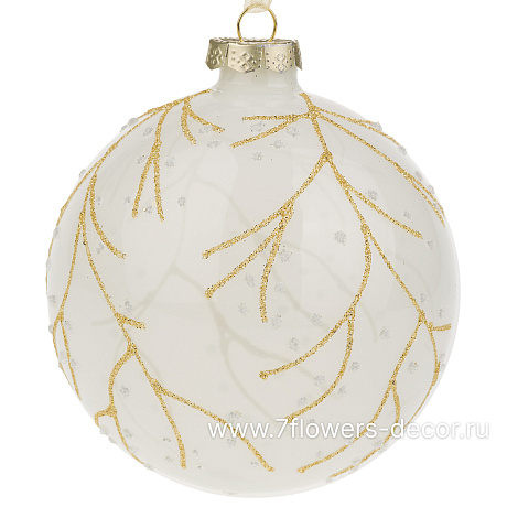 Елочная игрушка Шар (стекло), D10 см - фото 1