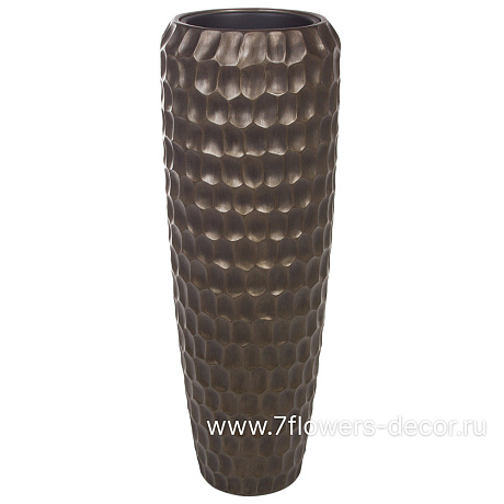 Кашпо Nobilis Marco Pab-coal Cells Vase (полистоун), D34хH97 см, с тех.горшком - фото 1