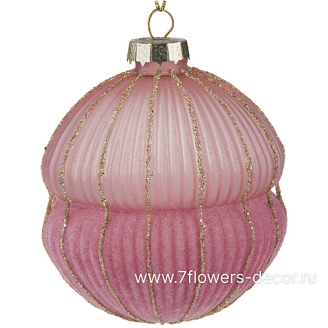 Елочная игрушка Луковка (стекло), D8 см - фото 1