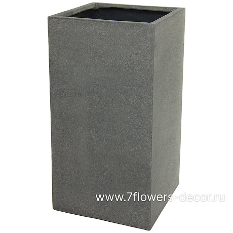 Кашпо Nobilis Marco Plain rough grey Column (файкостоун), 43х43хH80 см - фото 1
