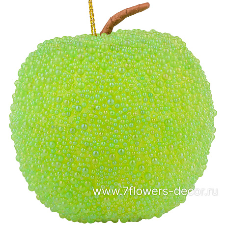 Елочная игрушка Яблоко (бисер, пайетки), 8xH9 см - фото 1