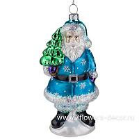 Елочная игрушка "Дед мороз" (стекло), 6xH14 см - фото 1