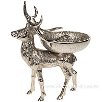 Блюдо декоративное "Олень" (металл), 19x26,5xH33 см - фото 1