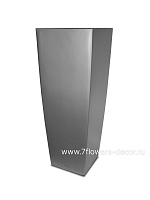 Кашпо Lechuza "Cubico Alto Complete silver metallic" (пластик), 40x40xH105 см - фото 1