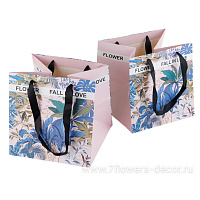 Сумка подарочная "Цветы" (картон), 28x28xH28 см, набор (2 шт) - фото 1