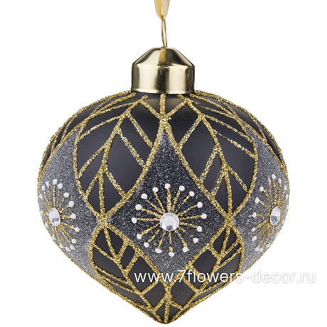 Елочная игрушка Луковка (стекло), D8xH9 см - фото 1