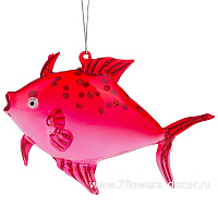 Елочная игрушка "Рыба" (стекло), 14,5x5xH10 см - фото 1