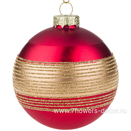 Елочная игрушка Шар (стекло), D8 см - фото 1