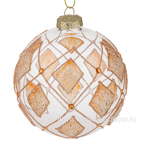 Елочная игрушка Шар (стекло), D10 см - фото 1