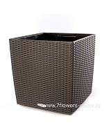 Кашпо Lechuza "Cube Cottage Complete granite" (пластик), 40x40xH44 см - фото 1