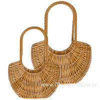 Корзина плетеная (пластик), 25x12xH16/34 см, 23x11xH13/32 см, набор (2 шт) - фото 1