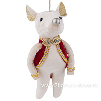 Елочная игрушка "Мышка" (бархат), 8,5x5,5xH17 см - фото 1