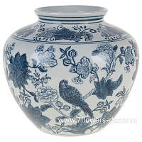 Ваза "Шинуазри Королевский синий" (керамика), D23,5xH21 см - фото 1