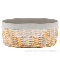 Кашпо "Basket" (керамика), 25x13xH11,5 см - фото 1