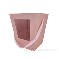 Коробка-кашпо "Трапеция", 19х19хH22 см, с пластиковой вставкой, с ручкой - фото 1