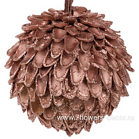 Елочная игрушка "Шар" (дерево), D8,5 см - фото 1