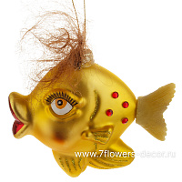 Елочная игрушка "Рыба" (стекло), 11х5хН10 см - фото 1