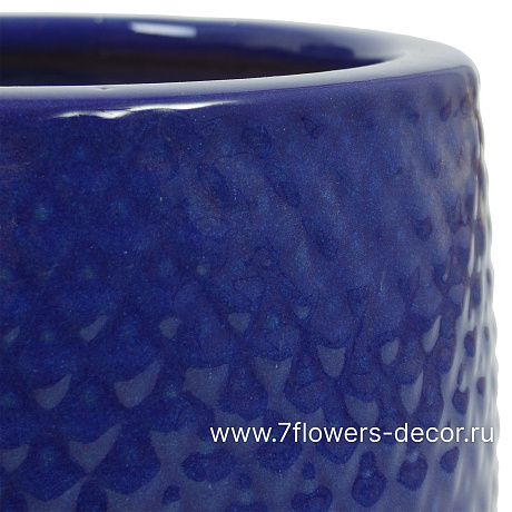 Кашпо Nobilis Marco Royal Blue Relief Jar (керамика), D22хH18 см - фото 2