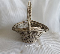 Корзина плетеная (ива), 45x37xH22/45 см - 32x26,5xH18/32 см, набор (3 шт)