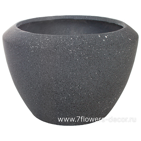 Кашпо Nobilis Marco Granite graphite Round (файберглас), D55хH38 см - фото 1
