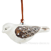 Елочная игрушка "Птица" (стекло), 14xH7 см - фото 1