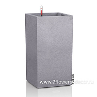Кашпо Lechuza "Canto Complete stone grey" (пластик), 30x30xH56 см - фото 1