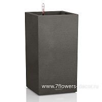 Кашпо Lechuza "Canto Tower Complete graphite black" (пластик), 40x40xH76 см - фото 1