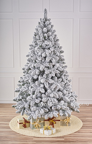 Ель искусственная заснеженная Амурская (ПВХ), D140xH220 см - фото 1