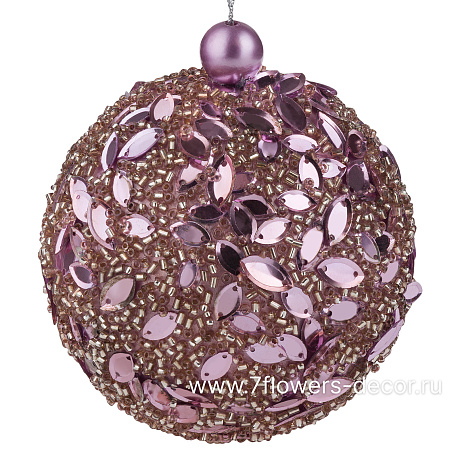 Елочная игрушка Шар (бисер, пайетки), D8 см - фото 1