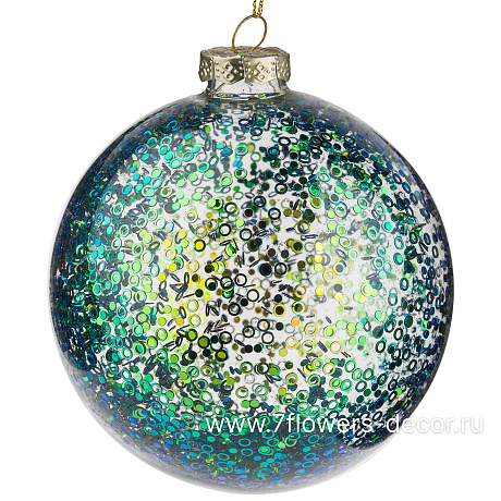 Елочная игрушка Шар (стекло), D10 см - фото 1