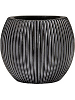 Ваза Capi Nature Vase Ball Groove I Black, D10xH9cм - фото 1