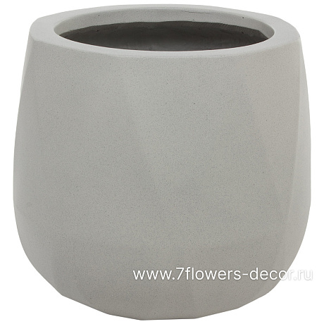 Кашпо Nobilis Marco Diamond cold grey Jar (файкостоун), D29хH26 см - фото 1
