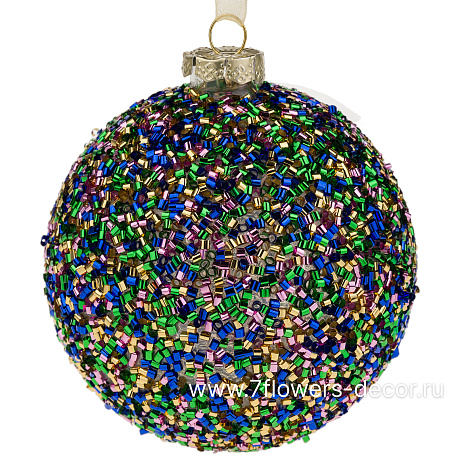 Елочная игрушка Шар (стекло), D10 см - фото 1