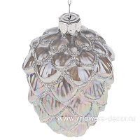 Елочная игрушка "Шишка" (стекло), 7xH10 см - фото 1