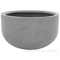 Кашпо Nobilis Marco "Plain Grey stone Round" (файкостоун), D44xH26 см - фото 1