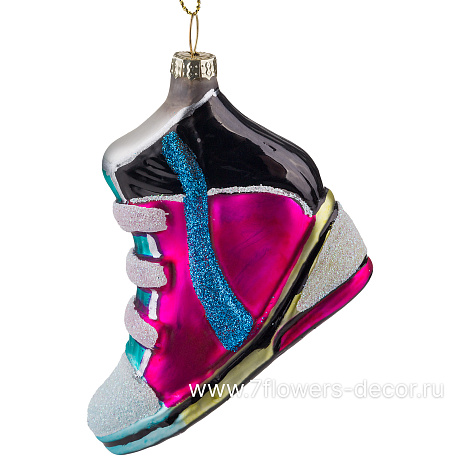 Елочная игрушка Ботинок (стекло), 9x4xH8 см - фото 1