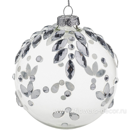 Елочная игрушка Шар (стекло), D10 см - фото 1