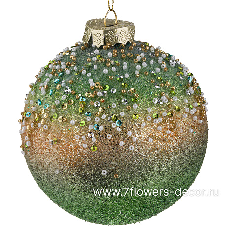 Елочная игрушка Шар (стекло), D10 см - фото 1