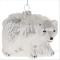 Елочная игрушка "Медведь" (стекло), 9x5xH7 см - фото 1