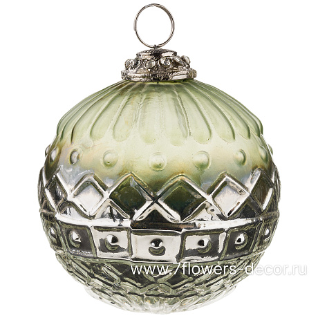 Елочная игрушка Шар (стекло), D10 см - фото 1