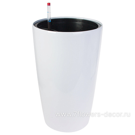 Кашпо PLANTA VITA Vase Silk white с автополивом (пластик), D33xH57 см - фото 1