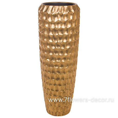 Кашпо Nobilis Marco Pa-gold Cells Vase (полистоун), D34хH97 см, с тех.горшком - фото 1