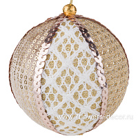 Елочная игрушка "Шар" (ткань), D8 см - фото 1