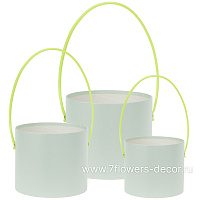 Коробка шляпная, D16xH14 см - D12xH12 см, набор (3 шт), без крышки - фото 1