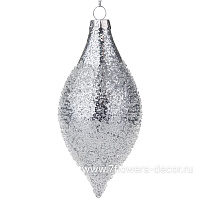 Елочная игрушка "Олива" (стекло), D6xH13 см - фото 1