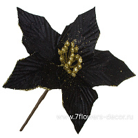 Цветок искусственный "Пуансеттия" (ткань), 18х18 см - фото 1