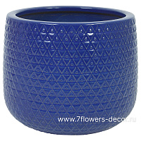 Кашпо Nobilis Marco "Royal Blue Relief Jar" (керамика), D41хH33,5 см - фото 1