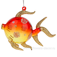 Елочная игрушка "Рыба" (стекло), 12,5x6xH9,5 см - фото 1