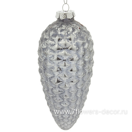 Елочная игрушка Шишка (стекло), D7xH16 см - фото 1